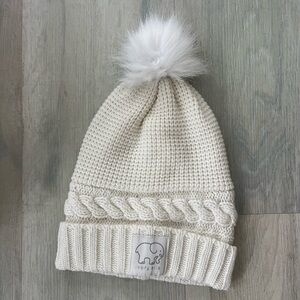 Ivory Ella Cream Knit Hat with Pom-Pom